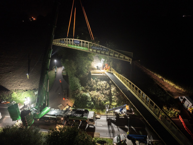 The bridge was lifted into place on Saturday morning (Image by Sustrans/Andrew Crozier Insight Photography)