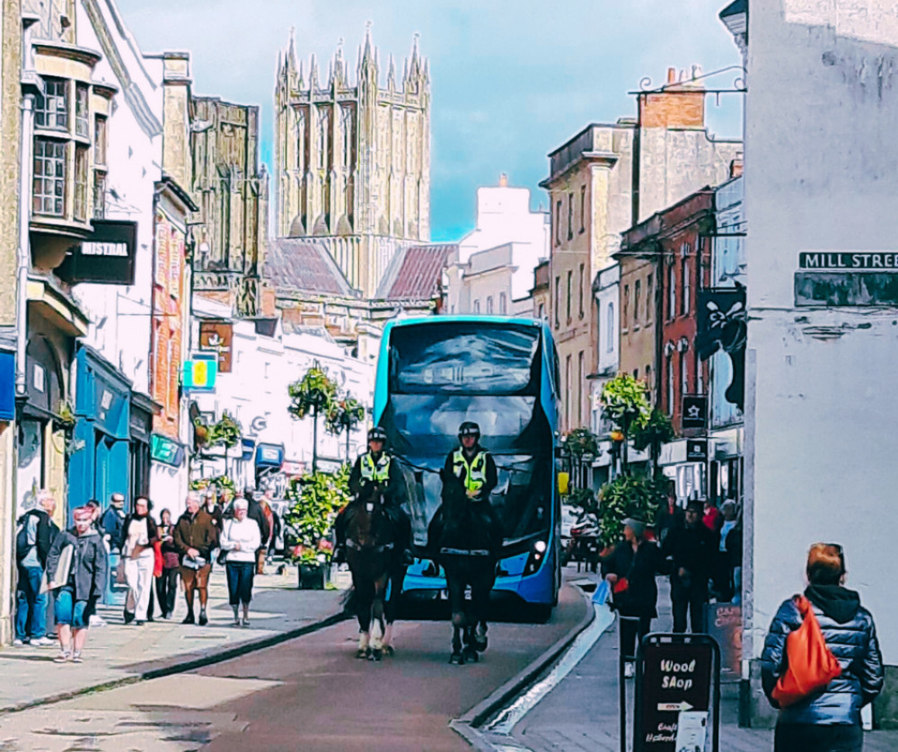 Mounted police officers in Wells earlier this week (A&S Police) 