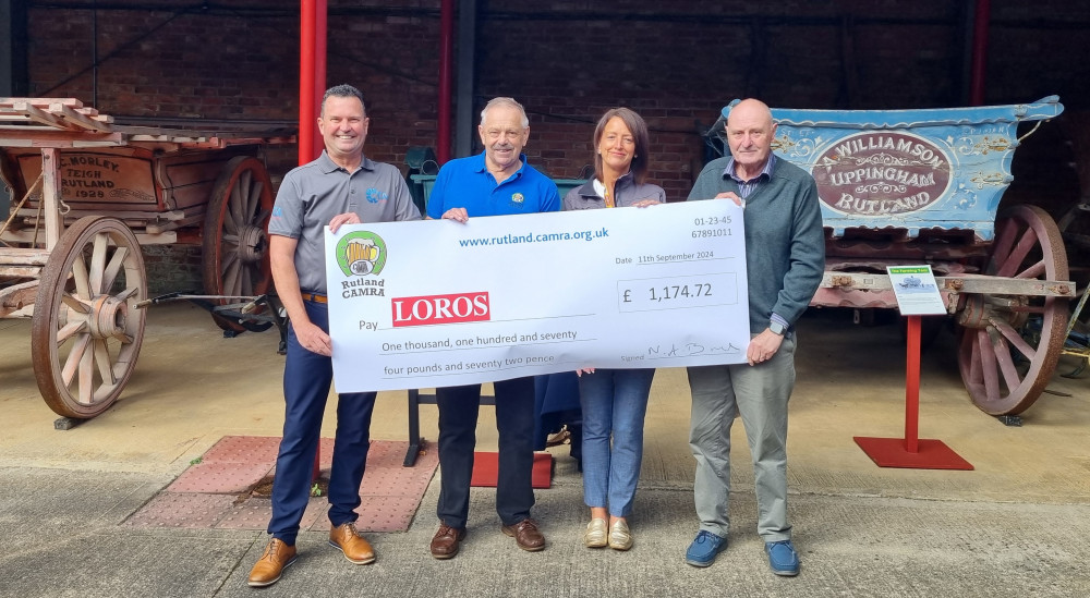 A cheque was presented to LOROS at a small ceremony at Oakham Museum, where the Beer Festival was held. (Photo: Grace Kennington)