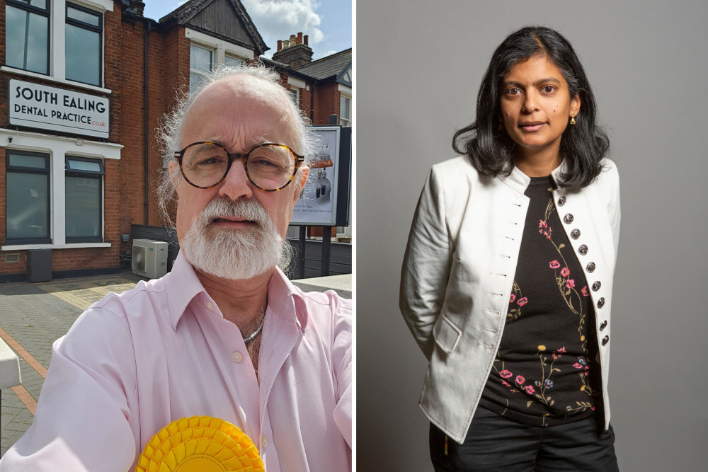 Alastair Mitton from the Liberal Democrats criticises Rupa Huq, MP for Ealing Central & Acton, for her vote on cutting winter fuel allowance payments (credit: Liberal Democrats & Parliament).