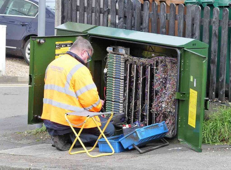 A trainee telecoms engineer role in Wells offers a salary of £46,000 a year with full training provided (File photo) 