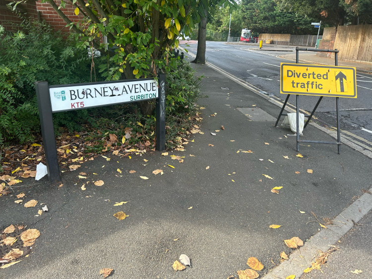 Maintenance work on the footpath on Burney Avenue in Surbiton is starting today (Credit: Tilly O'Brien)