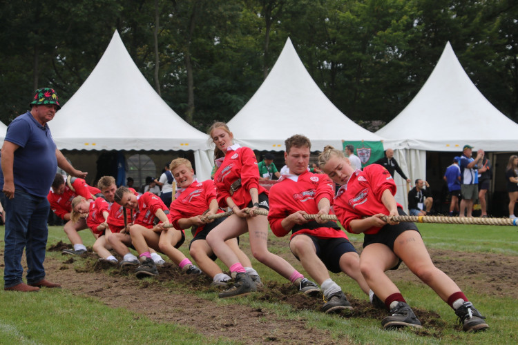 Bosley Tug of War was established in 1947. Their mixed team is photographed here, competing in Mannheim, south-west Germany. (Image - Bosley Tug of War) 