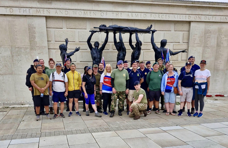 The group arrived at the Memorial at Alrewas after eight hours of walking. Photos: Craig Smith