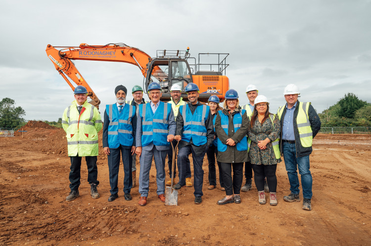 A "sod cutting ceremony" was held on Monday 9 September (image via Warwickshire County Council)