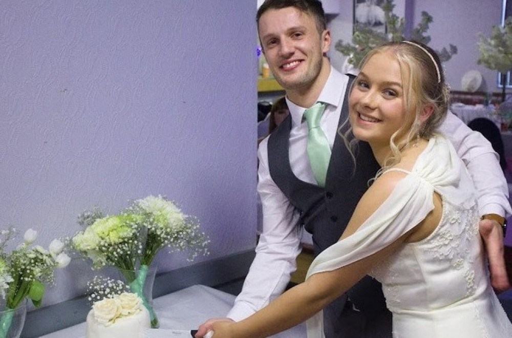 Ellie Cato, 22, and her partner, Dave, 28, wanted to tie the knot but had to stick to a tight budget. Photo: SWNS