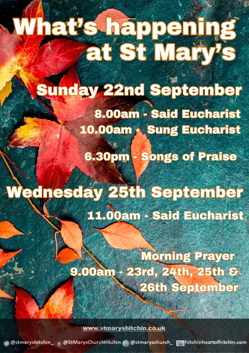 St Mary's Church Services for the next week