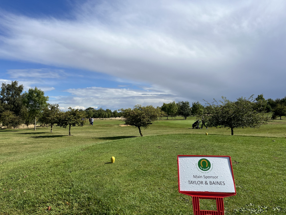 And they’re off, a shotgun start at the Golf For Rutland sponsored by Taylor & Baines (Photo: Alison Taylor)