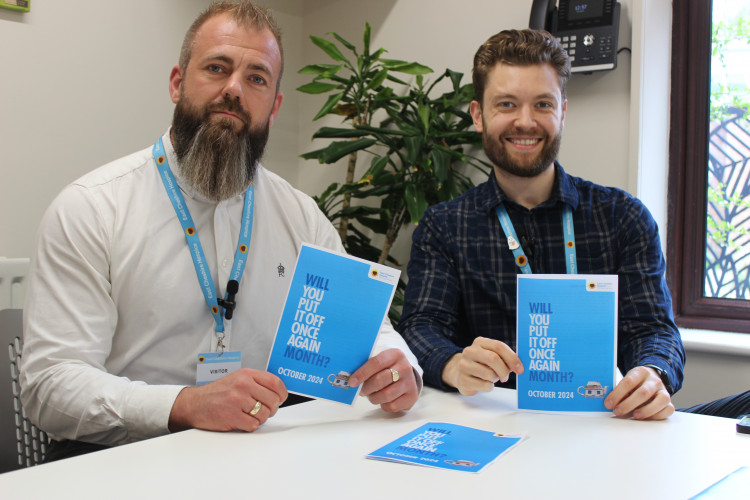 Joe Etherington (left) and Luke Oldham (right) are encouraging Maxonians to get their affairs in order and take part in Will Month 2024. (Image - Macclesfield Nub News)