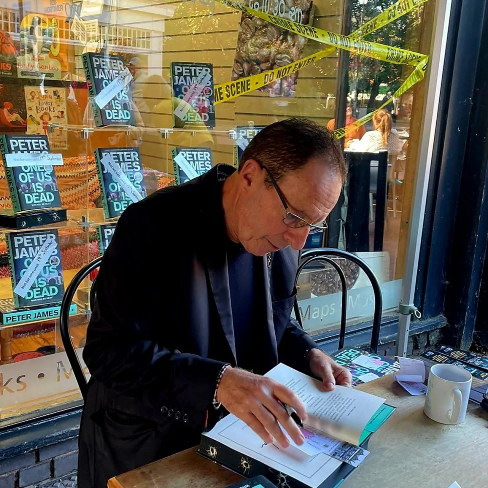 Peter James, best known for his ‘Roy Grace’ crime thriller series signed copies of his latest novel, ‘One of Us Is Dead’ (Jonathan White).