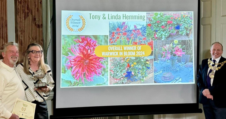  The Overall Winner of Warwick in Bloom 2024 was announced as Tony and Linda Hemming (image via Warwick Town Council)