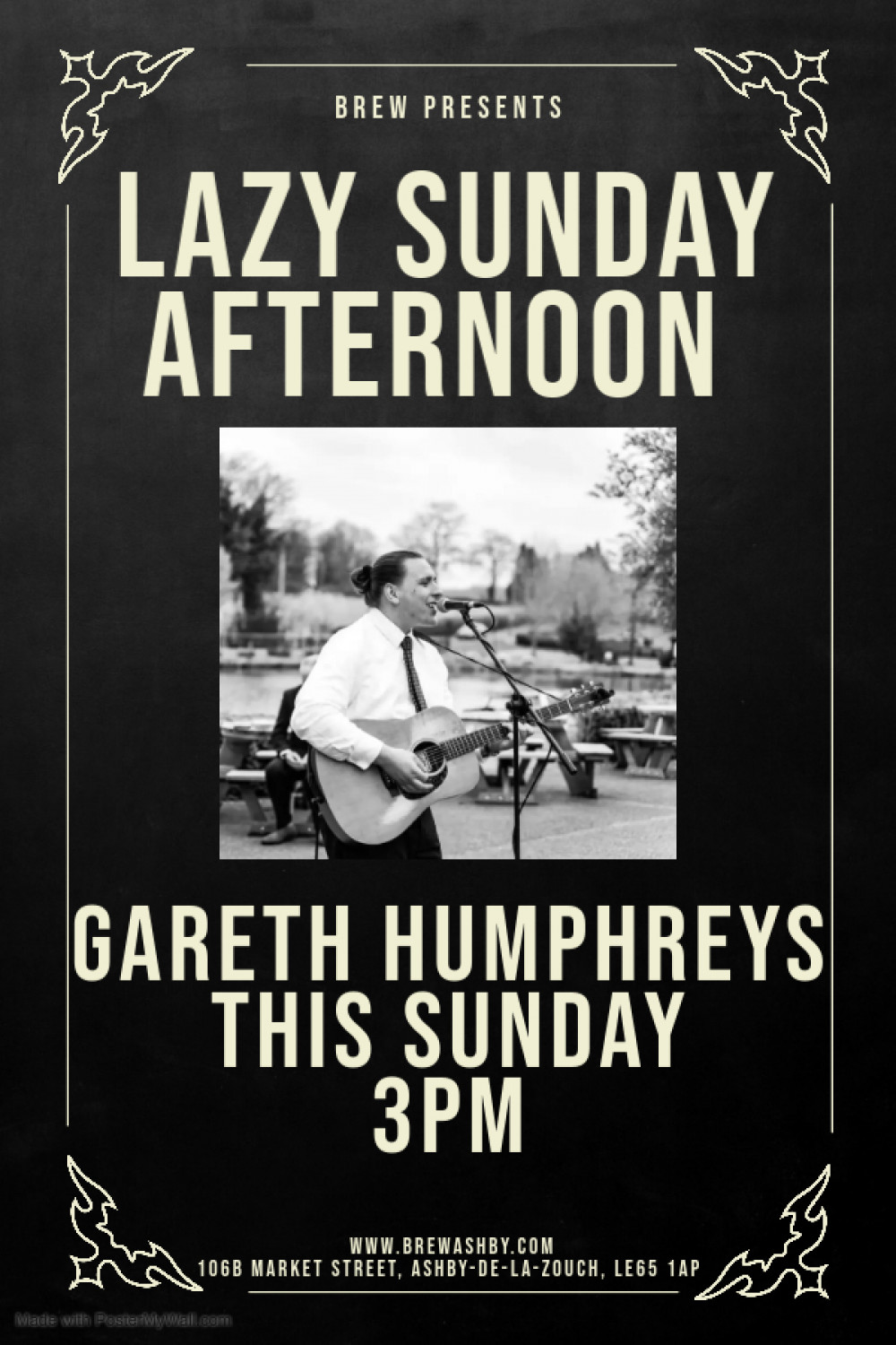 Lazy Sunday Afternoon Acoustic Sessions with Gareth Humphrey at Brew, 106B Market Street, Ashby-de-la-Zouchs