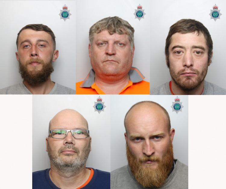 These five men have all been jailed for their involvement in the violent disorder in Stoke-on-Trent (Staffordshire Police).