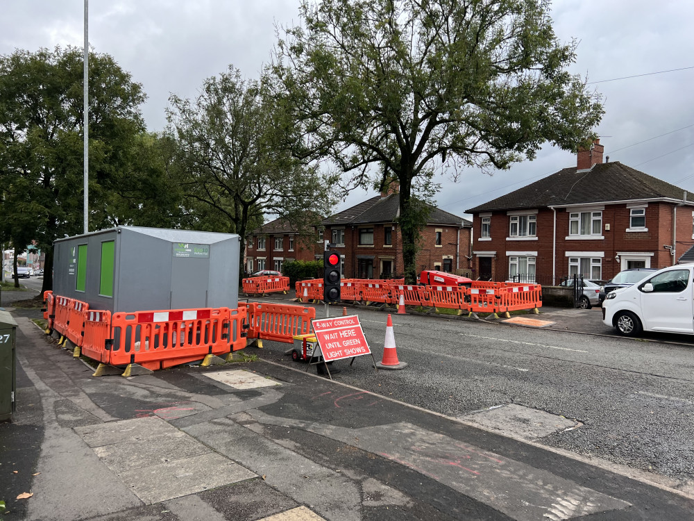 Four-way traffic lights are currently on Sandon Road, Meir (Nub News).