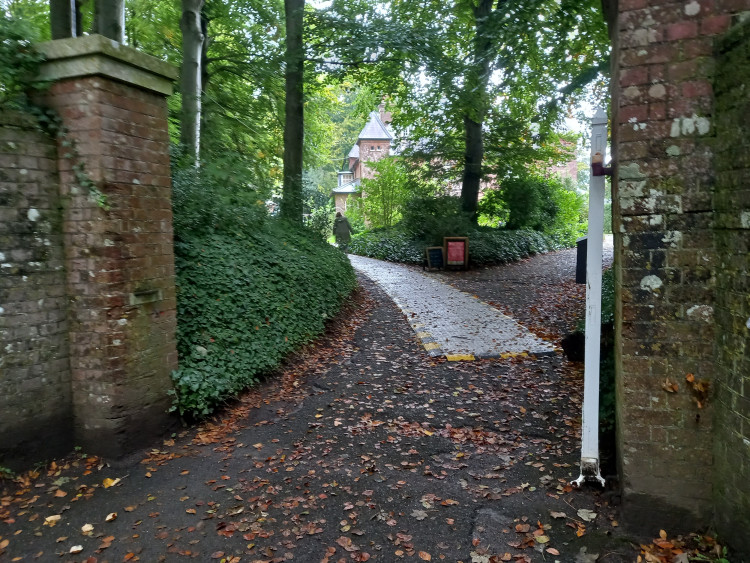 The Max Gate entrance showing the temporary path