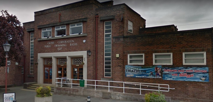 The former Crewe Baths before it was closed. (Image - Google)