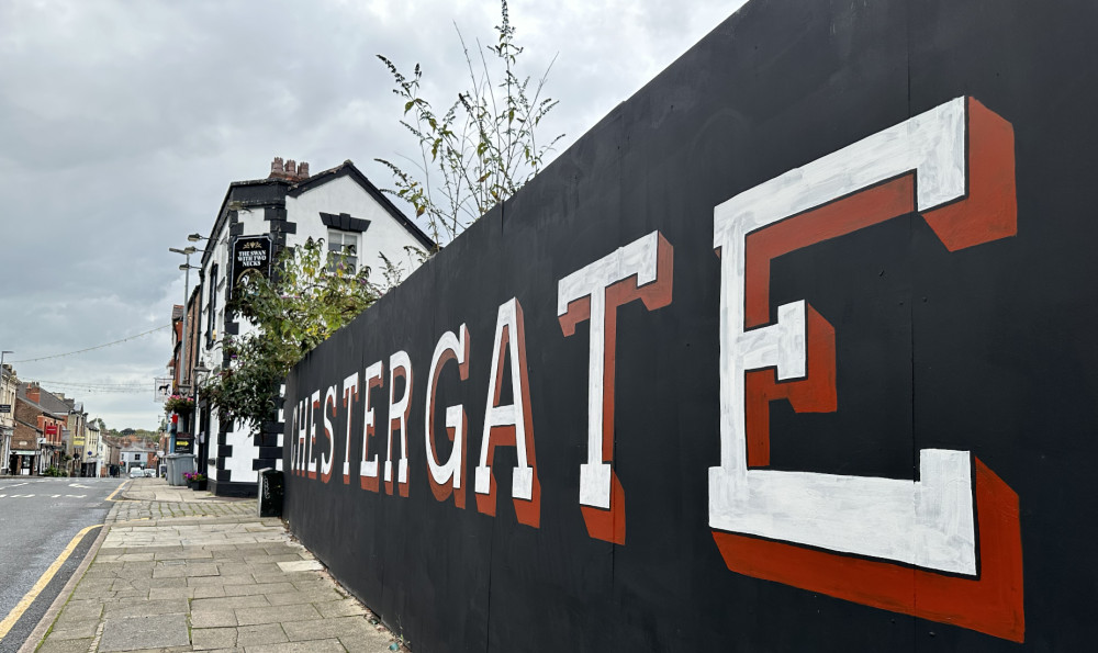 The new Chestergate mural, west Chestergate, Macclesfield. (Image - Macclesfield Nub News) 