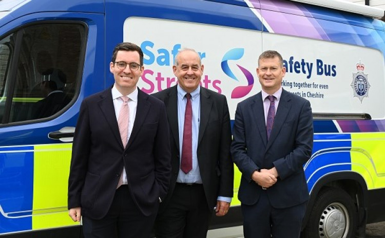 Cheshire PCC Dan Price, Minister Rt Hon Lord David Hanson and Ellesmere Port MP Justin Madders. 