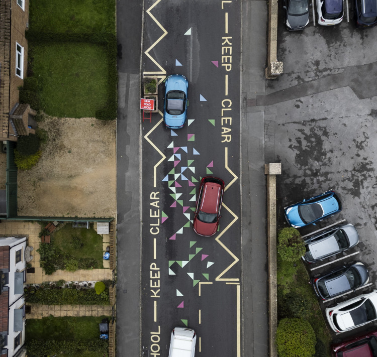 The new markings in Frome (image via SWNS)