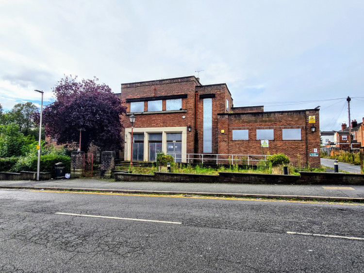 The former Crewe Swimming Baths site, Flag Lane, as of September 2024 (Ryan Parker).