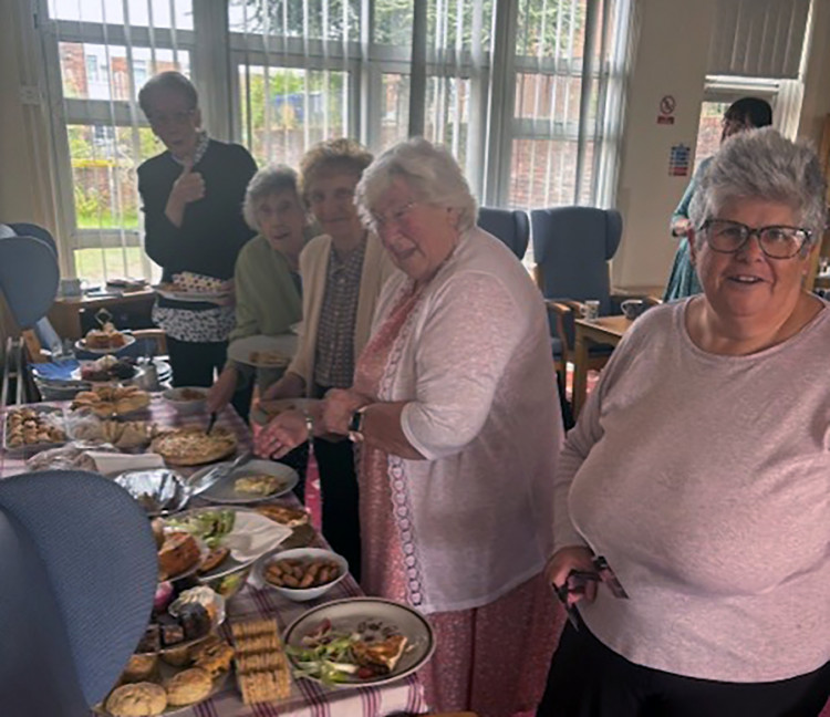 Ladies who lunched. Residents and guersts tucked in at Freeman Court. 