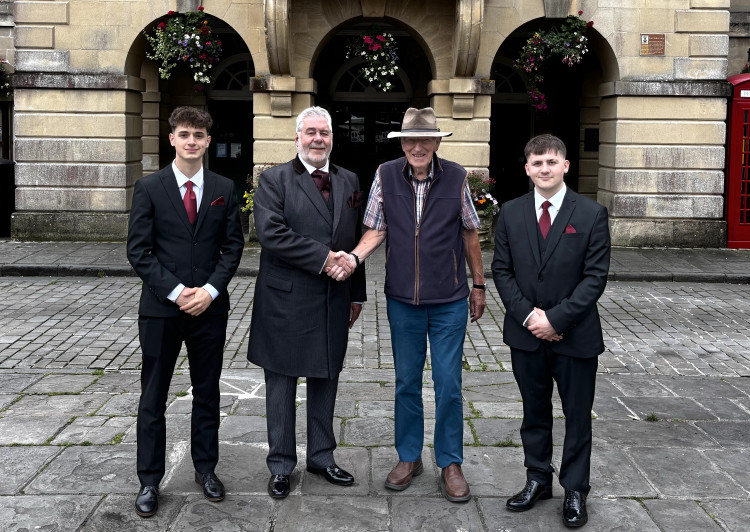 Ross Young thanks Rod Major and his assistants Blake Major and Jack Carrol from Wells Funeral Directors who are match-funding October 5’s SOUP!