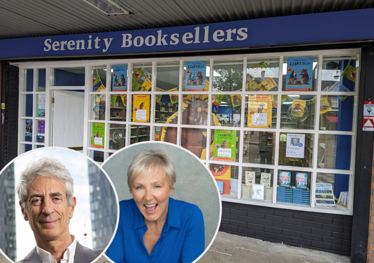 Coronation Street star Sue Cleaver and local music legend Andy Spinoza will both be giving talks in Romiley this month, hosted by Serenity Booksellers (Images - main: Serenity Booksellers / Andy Spinoza inset: supplied / Sue Cleaver inset: Michael Shelford)