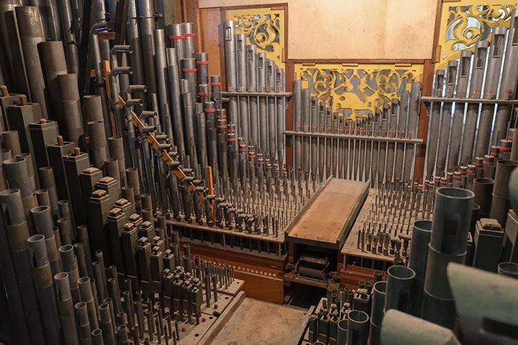 The Positive division (above) inside the organ is one of two sets of pipes are no longer functional. The Friends’ Grand Organ Appeal aims to raise at least £2m for the refurbishment and renovation of the Cathedral’s Organ.