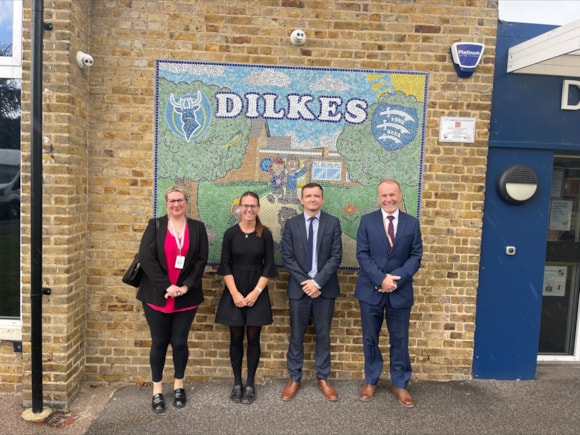 From left: Cllr Vikki Hartstean, Rhys Latham, Mrs Hayley Nye and Malcom Taylor, head of specialist provision at Thurrock Council.