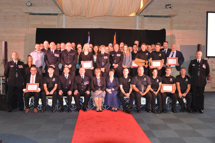 Recipients at the Suffolk Fire and Rescue Service annual awards