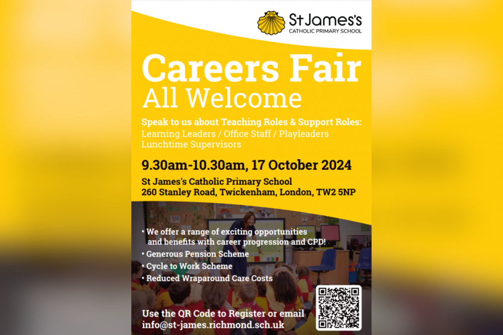 St James's Catholic Primary School is inviting 'all' to its recruitment fair this month (credit: St James's Catholic Primary School).