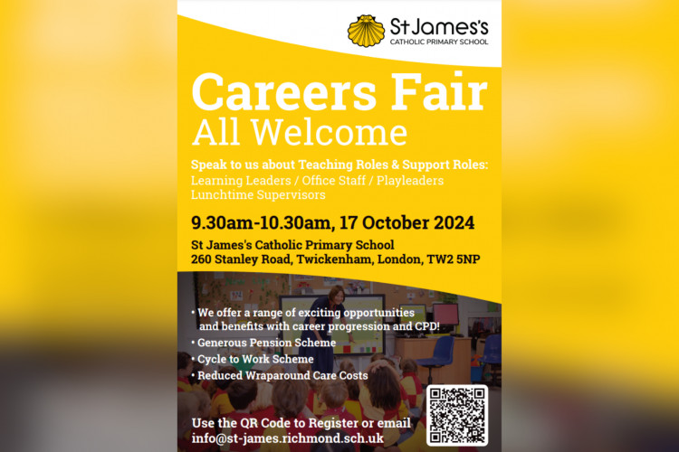 St James's Catholic Primary School is inviting 'all' to its recruitment fair this month (credit: St James's Catholic Primary School).