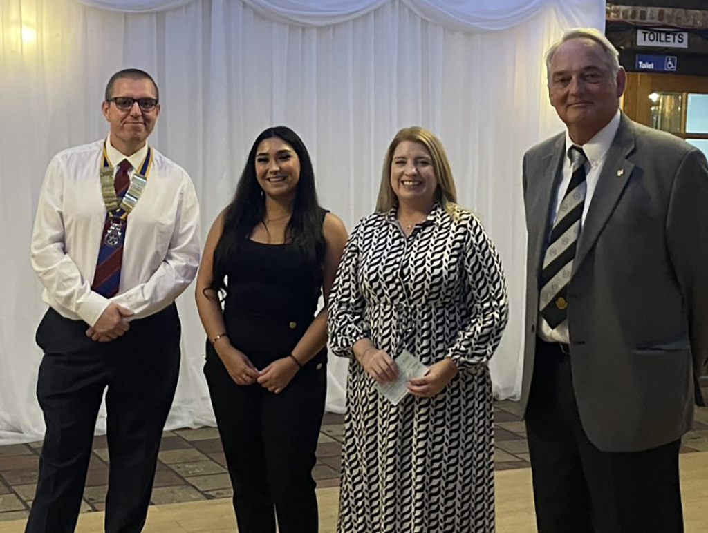 Donna Marshall and Hannah Musson from Thurrock and Brentwood Mind with President Paul Luke and Rotarian Graham Dockrill.