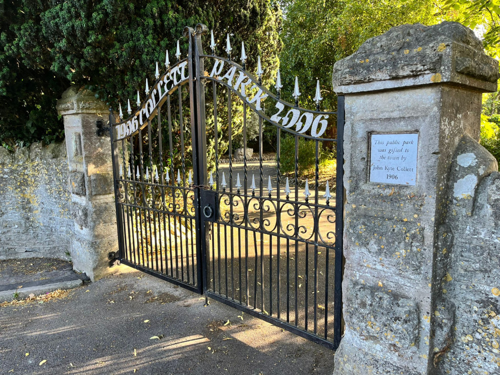 Collett Park gates in Shepton Mallet (stock photo) 