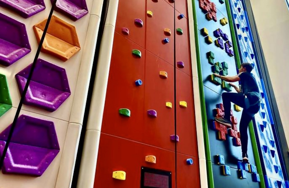 The clip 'n climb wall at Whitwick and Coalville Leisure Centre. Photos: Coalville Nub News