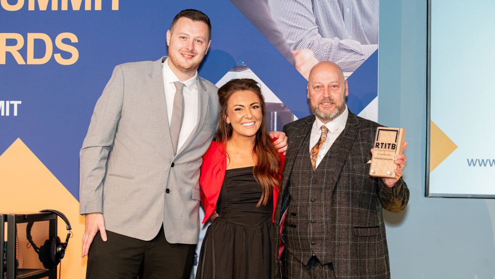 (L-R) Joseph Murfitt, Central Hub Manager, Pall-Ex;  Jordan Dalziel, Partnerships and Marketing Manager,;Craig Brown, Driver Trainer and CPC Instructor, Pall-Ex. Photo: RTITB Limited.