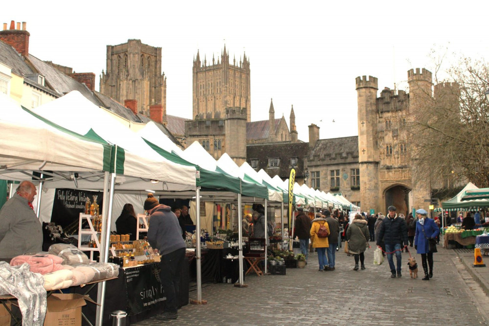 The market will be spread across Wells Market Place and the beautiful Bishop’s Palace Green.