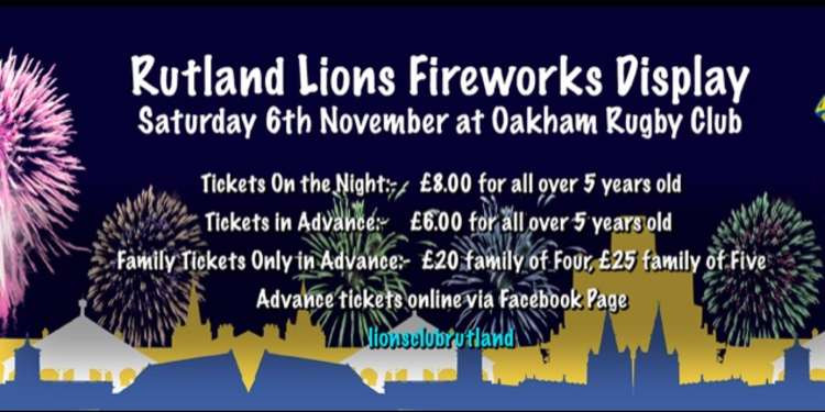 Lion's firework display poster (photo credit Rutland Lions)