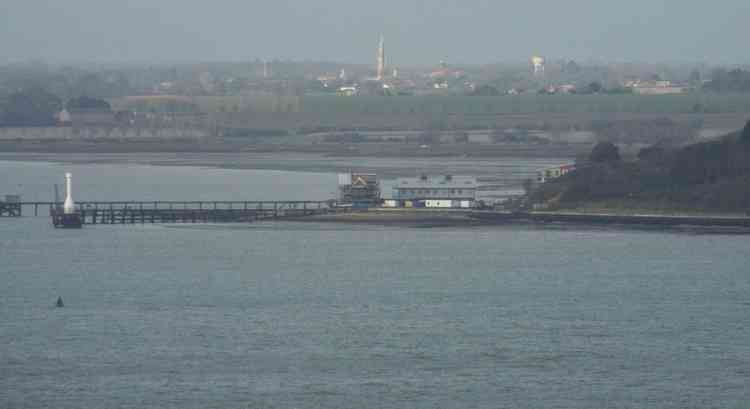 A shot of the Shotley peninsula from the bridge of a container ship