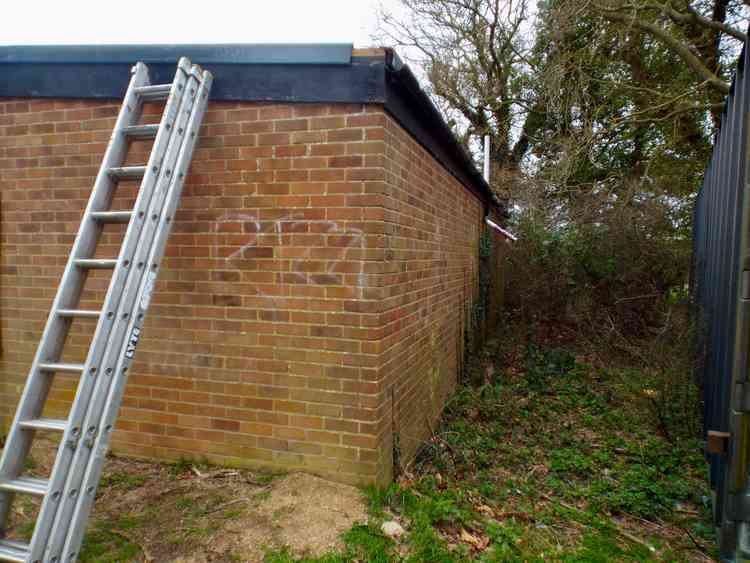 Damage and graffiti to Chelmo pavilion