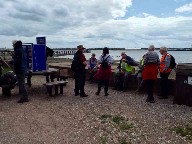 SOS chairman Gary Richens with volunteers and walkers