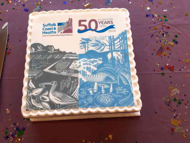 50th anniversary cake at the celebrations held at the Royal Harwich Yacht Club, Woolverstone