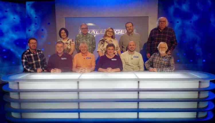 L-R Top row Eggheads: Lisa Thiel, Barry Simmonds, Beth Webster, Pat Gibson, and Chris Hughes - Bottom row L-R Derek Davis, Gary Richens, Marian Pugh, Shane Rolin and Ian Peters