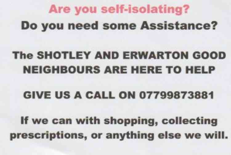 Shotley & Erwarton Good Neighbours' card