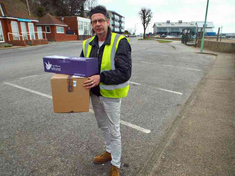 Ricardo delivering at Shotley waterfront