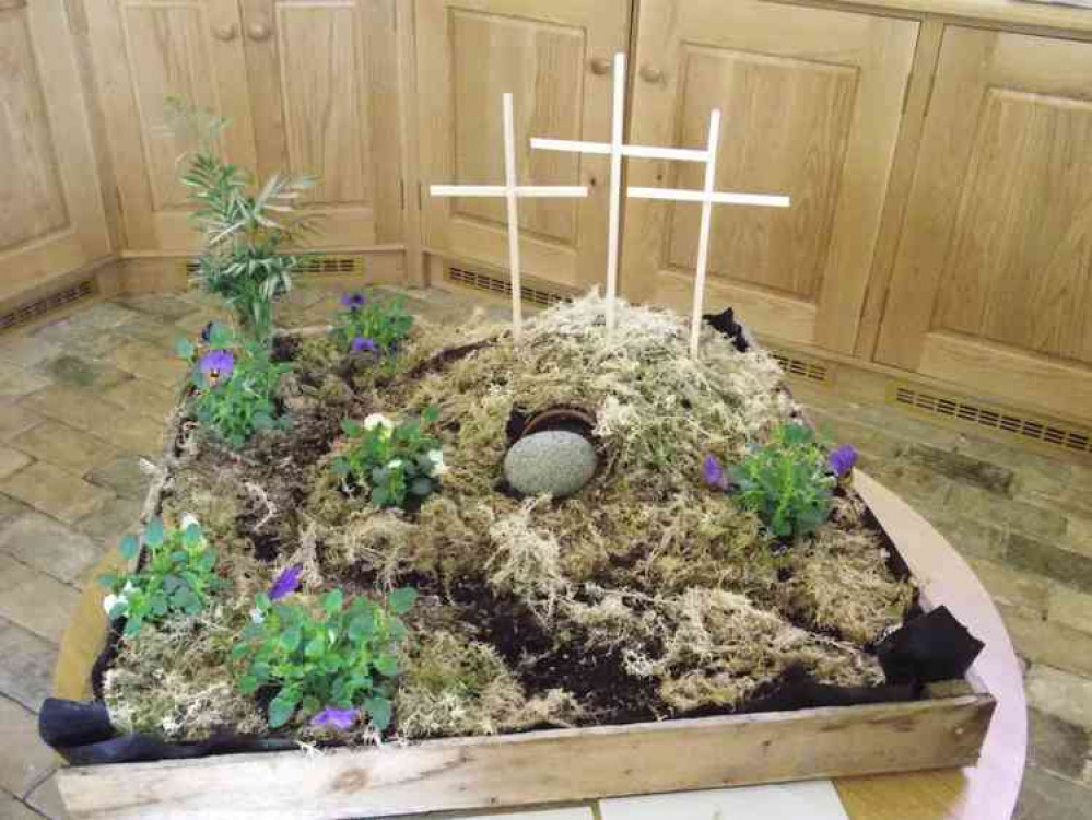 Easter display by Stutton Primary schoolchildren at St Peter's Church, in 2015