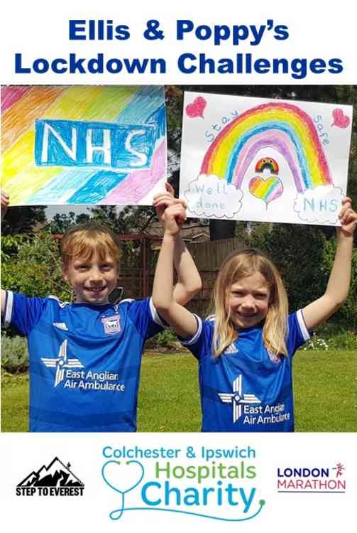 Shotley Gate's Ellis, aged nine, and Poppy, aged seven, stepping up for the NHS