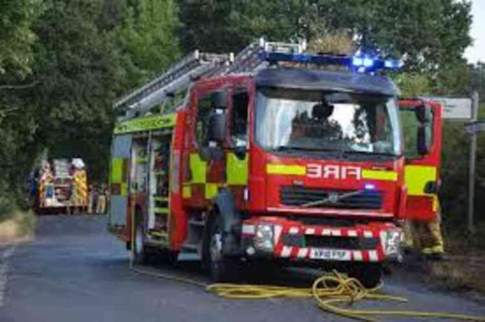 Two crews attended shed fire in Chelmondiston