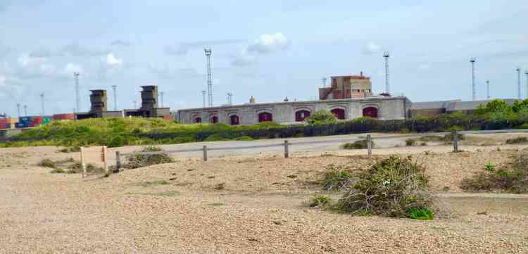 Ferry passengers welcome at Landguard beach