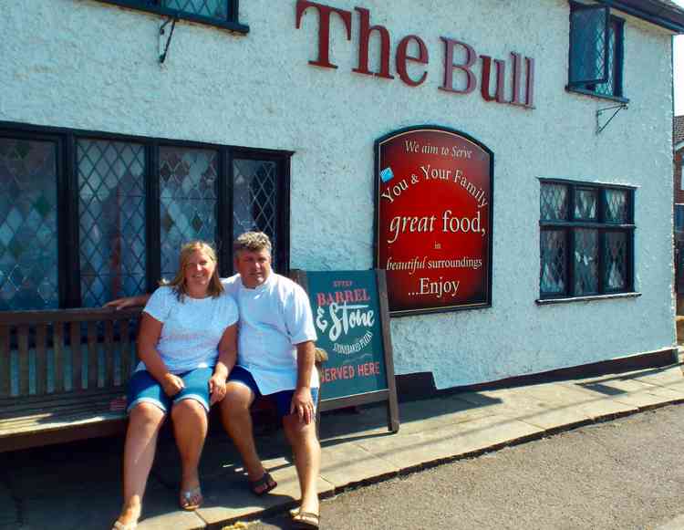 Paul and Gemma at the front of the Brantham Bull